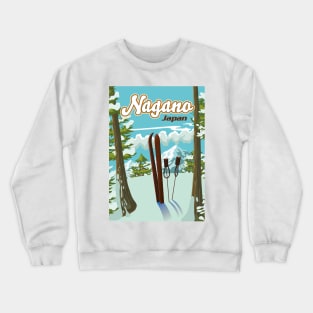 Nagano Japan Ski poster Crewneck Sweatshirt